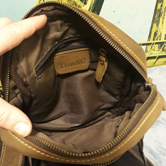 Tiding leather crossbody bag brown - Picture 6 of 8